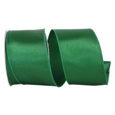 2.5 Inch Emerald Satin Ribbon With Wired Edges, 10 Yard Spool (1 Spool) SALE ITEM
